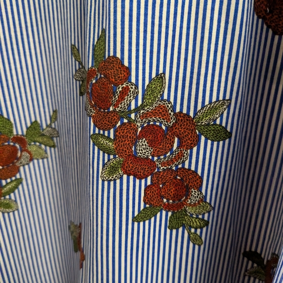 LuLaRoe Blue "Ciara" Pinstripe print dress WITH pockets! - Picture 4 of 6